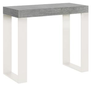 Consolle Allungabile 90-196x40x77 cm Tecno Small Noce telaio Bianco