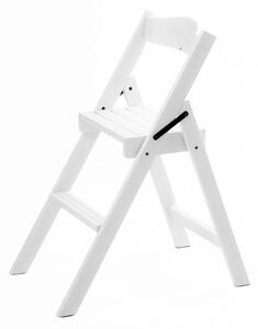 Sedia Scala Pieghevole 51x41xh75 cm in Legno Faggio Massello Bianco Laccato