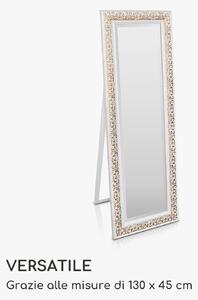 Casa Chic Greenford specchio, cornice di legno, rettangolare, 130 x 45 cm, vintage