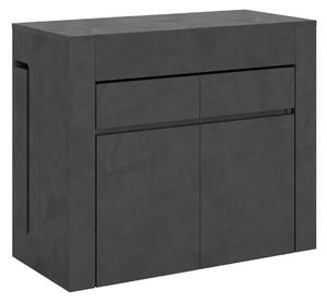 Consolle Tavolo Allungabile 90-302x42x75 cm Evolve Antracite Spatolato con Panca Inferiore e Superiore