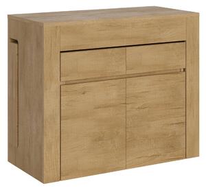 Consolle Tavolo Allungabile 90-302x42x75 cm Evolve Quercia Natura con Panca Inferiore e Superiore
