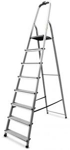 Scaletto Scala Richiudibile 8 Gradini Portata Max 125 Kg in Alluminio