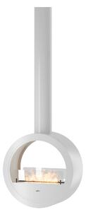 Camino a Bioetanolo Sospeso 218,7xØ70x35 cm Incyrcle 2Side Bianco con Vetro