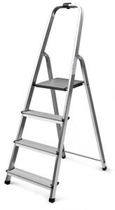 Scaletto Scala Richiudibile 4 Gradini Portata Max 125 Kg in Alluminio