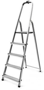 Scaletto Scala Richiudibile 5 Gradini Portata Max 125 Kg in Alluminio