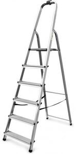 Scaletto Scala Richiudibile 6 Gradini Portata Max 125 Kg in Alluminio