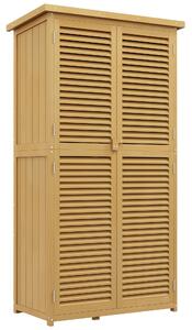 Casetta Box da Giardino 87x46,5x160 cm con Ante a persiana in Legno