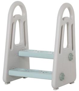 Sgabello per Bambini Scaletta a 2 Gradini 435x38,5x61 cm Blu e Grigio