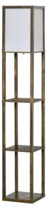Lampada da Terra Attacco E27 Potenza 40W con Mensole in MDF Colore Legno