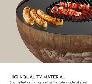 Blumfeldt Heat Disc anello grill con graticola per barbecue con O da 57 cm acciaio nero
