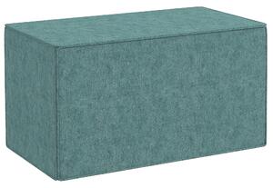 Pouf Poggiapiedi Rettangolare 75x41x41 cm Rivestimento Rimovibile in Tessuto Effetto Lino Verde