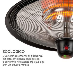 Blumfeldt Heizsporn - Stufa radiante a soffitto, 60,5 cm (O), lampada LED, telecomando