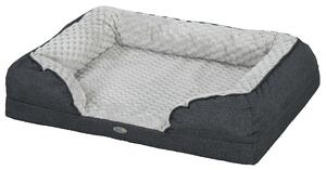 Cuccia Imbottita per Cani Taglia Media con Cuscino Rimovibile Lavabile 90x69x21cm Grigio Carbone