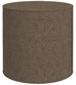 Pouf Poggiapiedi 41x41 cm Rivestimento Rimovibile Tessuto Effetto Lino Marrone