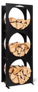Blumfeldt Trio Circulo, portalegna, 55 x 160 x 30 cm, acciaio da 3 mm, scaffale