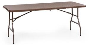 Blumfeldt Burgos Family tavolo pieghevole in polirattan superficie tavolo 178 x 73 per 6 persone marrone