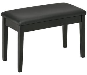 Sgabello per Pianoforte con Contenitore 75x35x49cm in Legno e Finta Pelle Nero