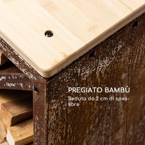 Blumfeldt Firebowl Kindlewood S Rust, legnaia, panca, 57x56x36cm, bambu, zinco