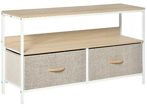 Mobile TV da 47" con Cassetti in Tessuto 98x29x56cm Colore Legno