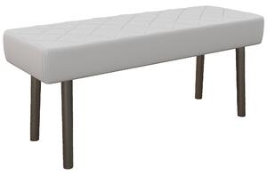 Panca Fondo Letto 100x35x45 cm in Finta Pelle Trapuntata e Gambe in Acciaio Grigio