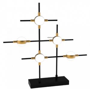Lampada da tavolo 5 elementi molecular mt18001067-5abg nero e oro