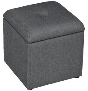 Pouf Contenitore 39x39x39 cm in Tessuto Teddy Grigio
