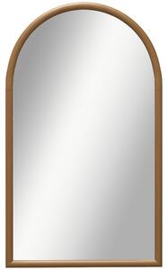 Specchio da Parete ad Arco 65x110 cm Cornice in Legno Marrone Scuro
