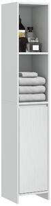 Mobile a Colonna Salvaspazio con Armadietto e 2 Mensole 30x30x160 cm Bianco