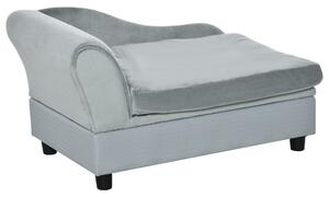Cuccia Divanetto per Cani con Spazio Portaoggetti e Cuscino 76x45x43 cm Grigio Chiaro