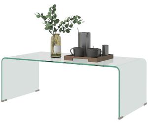 Tavolino da Salotto in Vetro Temperato Design Monoblocco Moderno 100x50x35 cm