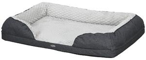 Cuccia per Cani Taglia Grande Imbottita con Cuscino Rimovibile Lavabile 120x80x22 cm Grigio Carbone