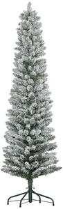 Albero di Natale Artificiale Innevato 180 cm 329 Rami e Luci LED Bianco Caldo Verde