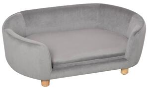 Cuccia Divano per Cani e Gatti Taglia Piccola 86x55x33 cm Grigio Chiaro