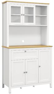 Credenza Dispensa Cucina Armadietti con Mensole Regolabili 100x40x180 cm Bianco
