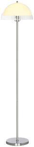 Piantana da Interno Lampada da Terra Paralume Doppio E27 Metallo e Acrilico 35x150 cm Bianco