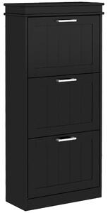Scarpiera 3 Cassetti Ribaltabili e Regolabili 15 Paia di Scarpe 54x24x117,5 cm Nero