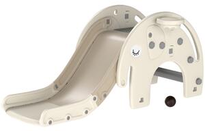 Scivolo da Interno con Canestro Design Elefante 163x57x75 cm Bianco Crema