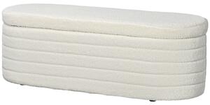 Panca Fondoletto con Vano Contenitore 116x41x40,5 cm in Tessuto Teddy Crema