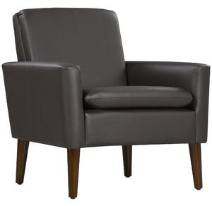 Poltrona per Salotto Moderna 75x78x81 cm in Finta Pelle Imbottita Marrone