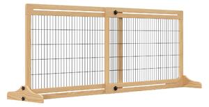 PawHut Cancellino per Cani Estensibile in Legno da Interno, 104-183x36x69cm, Colore Legno