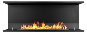 Camino a Bioetanolo da Incasso ad angolo 120x24,5x50 cm Trevi 120 Nero
