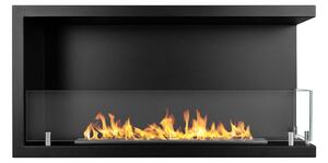 Camino a Bioetanolo da Incasso ad angolo 90x22,4x45 cm Sutri 90 DX Nero