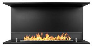 Camino a Bioetanolo da Incasso ad angolo 90x24,5x45 cm Trevi 90 Nero