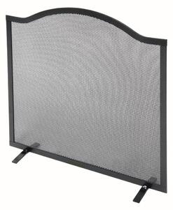 Parascintille per Camino 60x58 cm Bordo Superiore a Onda in Ferro Verniciato Grigio Martellato