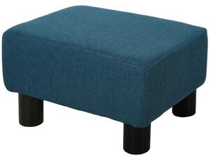 Pouf Poggiapiedi Imbottito 40x30x24 cm Rettangolare Blu Scuro