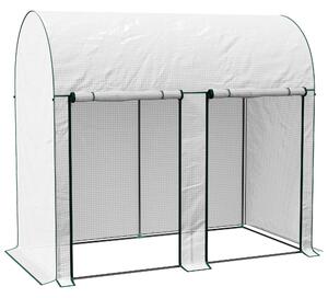 Serra da Giardino 2 m² 200x100x178 cm 2 Porte Avvolgibili Copertura in PE Bianco