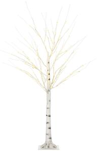 Albero di Natale Artificiale 150 cm 12 Rami con Luci LED 3000K per Interni ed Esterni al Coperto Bianco
