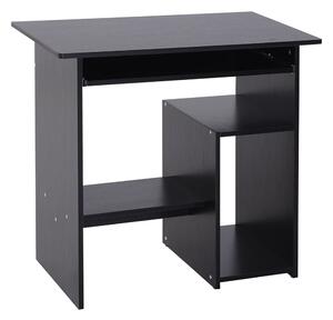 Scrivania Moderna Porta PC e Ripiano Tastiera Estraibile 80x45x75 cm Nero