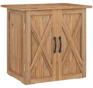Casetta Box Da Giardino a 2 Ante Stile Country 77x55x72 cm in Legno Marrone