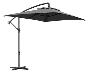 Outsunny Ombrellone da Giardino Decentrato con Base a Croce e Apertura a Manovella, 294x193cm, Grigio|Aosom